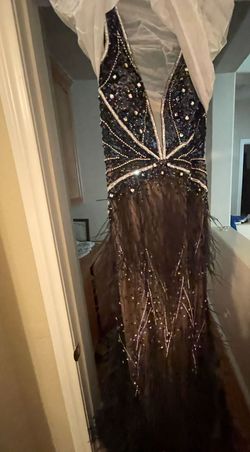Jovani Black Size 4 Floor Length Sequin Mermaid Ball gown on Queenly