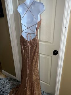 Promgirl Gold Size 4 50 Off Pageant Floor Length Train Dress on Queenly