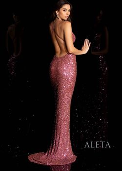 Style 275 Aleta Pink Size 6 Military Mermaid Dress on Queenly