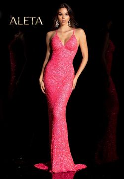 Style 274 Aleta Pink Size 0 Tall Height Floor Length Mermaid Dress on Queenly