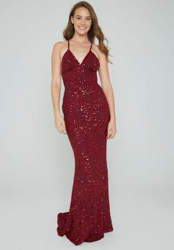 Style 274 Aleta Red Size 6 Floor Length Mermaid Dress on Queenly