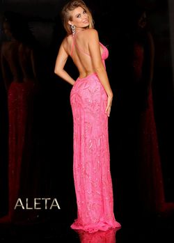 Style 196 Aleta Pink Size 4 Floor Length Mermaid Dress on Queenly
