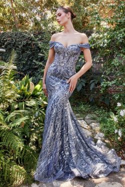 Style A1107 Andrea & Leo Couture Blue Size 12 Flare Plus Size Tall Height Mermaid Dress on Queenly