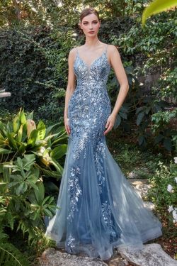 Style A1118 Andrea & Leo Couture Blue Size 4 Lace A1118 Mermaid Dress on Queenly