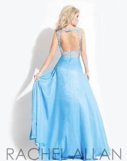 Rachel Allan Blue Size 2 Floor Length Tulle Straight Dress on Queenly