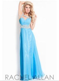 Rachel Allan Blue Size 2 Floor Length Tulle Straight Dress on Queenly