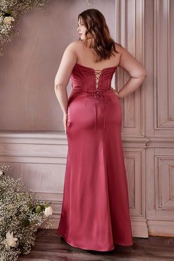Style 7484C Cinderella Divine Blue Size 18 Plus Size Corset Navy Tall Height Side slit Dress on Queenly