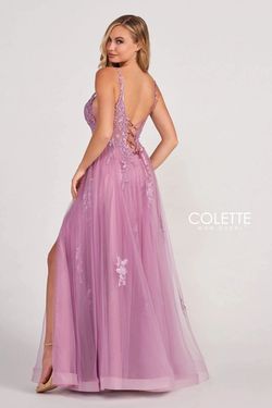 Style CL2074 Colette By Mon Cheri Purple Size 4 Black Tie Tulle A-line Dress on Queenly