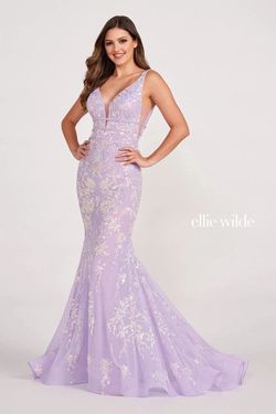 Style EW34041 Ellie Wilde By Mon Cheri Purple Size 0 Pageant Lavender Mermaid Dress on Queenly