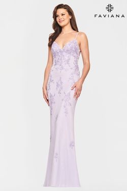 Style S10633 Faviana Purple Size 6 Pageant Floor Length Lavender Fitted Mermaid Dress on Queenly