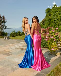 Style ES10890 Faviana Pink Size 2 Floor Length Black Tie Military Mermaid Dress on Queenly