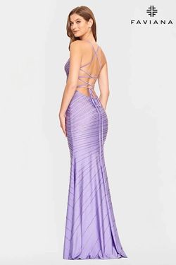 Style S10830 Faviana Purple Size 2 Lavender Lace Pageant Mermaid Dress on Queenly