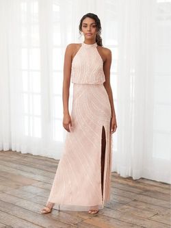 Style 40393 House Of Wu Pink Size 14 Tall Height Side slit Dress on Queenly