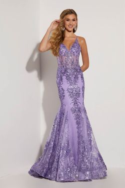 Style 7317 Jasz Couture Purple Size 2 Tall Height Corset V Neck Mermaid Dress on Queenly
