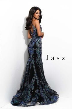 Style 7317 Jasz Couture Black Size 16 Corset Jewelled Plus Size Mermaid Dress on Queenly