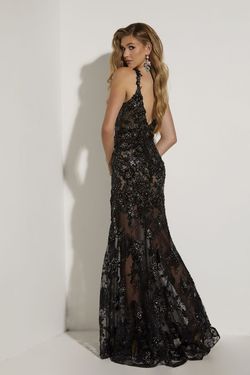 Style 7367 Jasz Couture Black Size 4 Floor Length Pageant Tall Height Sheer Side slit Dress on Queenly