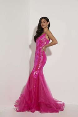 Style 7443 Jasz Couture Pink Size 10 Jewelled Sequined Pageant Sequin Mermaid Dress on Queenly