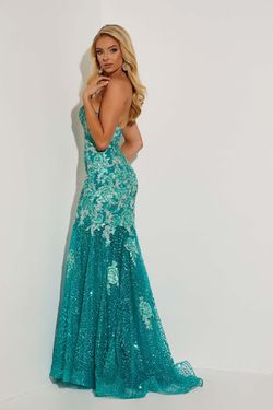 Style 7420 Jasz Couture Blue Size 6 7420 Sheer Mermaid Dress on Queenly