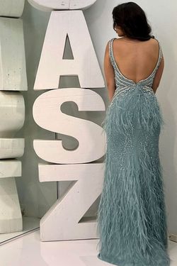 Style 7427 Jasz Couture Blue Size 2 Tall Height Pageant Side slit Dress on Queenly