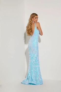 Style 7432 Jasz Couture Blue Size 2 Sequined Tall Height Sequin Pageant Mermaid Dress on Queenly