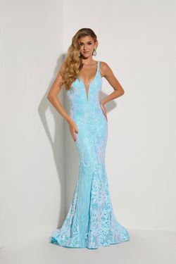 Style 7432 Jasz Couture Blue Size 2 Tall Height Turquoise Mermaid Dress on Queenly