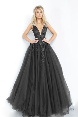Style 55634 Jovani Black Size 16 Pageant Plus Size Floor Length Ball gown on Queenly