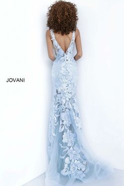 Style 60283 Jovani Light Blue Size 6 Tall Height Mermaid Dress on Queenly