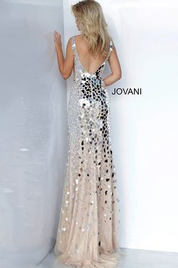 Style 2479 Jovani Silver Size 0 Fitted Pageant Side slit Dress on Queenly