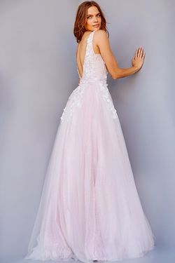 Style 09321A Jovani Pink Size 0 Pageant Floral Ball gown on Queenly