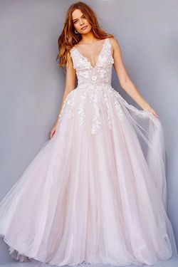 Style 09321A Jovani Pink Size 0 Tall Height Ball gown on Queenly