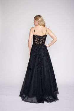Style 2245 Nina Canacci Black Size 18 Floor Length Spaghetti Strap Tall Height A-line Dress on Queenly