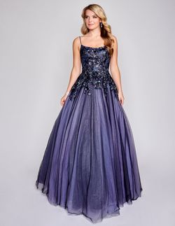 Style 3206 Nina Canacci Purple Size 14 Floor Length Ball Gown Pageant A-line Dress on Queenly