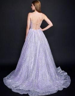Style 8202 Nina Canacci Purple Size 4 Floor Length Pageant Lavender Tall Height Ball gown on Queenly