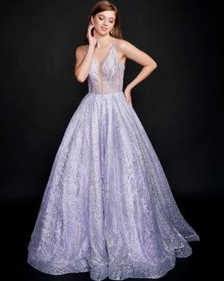 Style 8202 Nina Canacci Purple Size 4 Tall Height Ball gown on Queenly