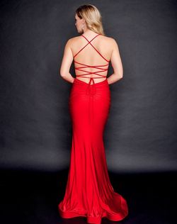 Style 8207 Nina Canacci Red Size 4 Floor Length Pageant Tall Height Mermaid Dress on Queenly