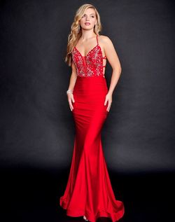 Style 8207 Nina Canacci Red Size 4 Floor Length Pageant Mermaid Dress on Queenly
