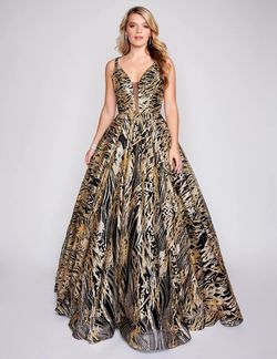 Style 8209 Nina Canacci Gold Size 8 Pageant Ball gown on Queenly