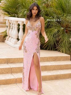Style 3211 Primavera Pink Size 2 Floor Length Tall Height Side slit Dress on Queenly