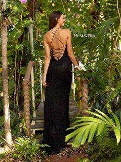 Style 3638 Primavera Black Size 0 3638 Floor Length Side slit Dress on Queenly