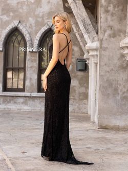 Style 3907 Primavera Black Size 0 Tall Height Sequined Side slit Dress on Queenly
