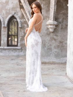 Style 3907 Primavera White Size 0 Euphoria Tall Height Ivory Side slit Dress on Queenly