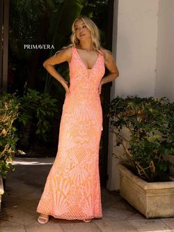 Style 3908 Primavera Couture Pink Size 0 Floor Length Sequin Mermaid Dress on Queenly
