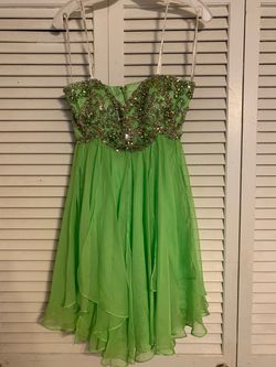 Sherri Hill Green Size 4 Prom Midi Cocktail Dress on Queenly