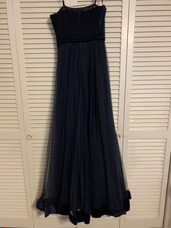 La Femme Blue Size 10 Floor Length 70 Off Ball gown on Queenly