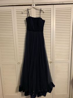 La Femme Blue Size 10 Floor Length 70 Off Ball gown on Queenly