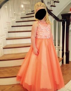 Tiffanys Orange Size 8 Tiffany Designs Cupcake Ball gown on Queenly