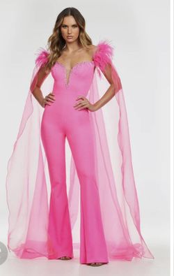 Ashley Lauren Pink Size 10 Floor Length Tall Height Jumpsuit Dress on Queenly