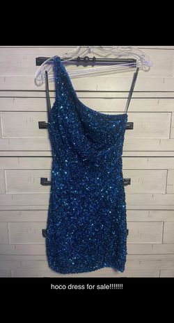 Sherri Hill Blue Size 2 Midi Cocktail Dress on Queenly