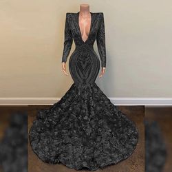 Black Size 24 Mermaid Dress on Queenly