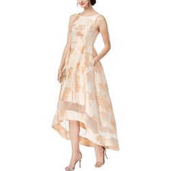 Style AP1E202994 Adrianna Papell Multicolor Size 8 Betsy & Adam Floor Length Peach A-line Dress on Queenly